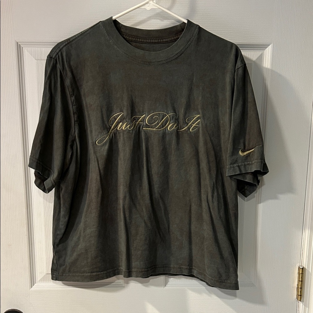 Nike Women’s Dark Gray Tee with Gold Logo